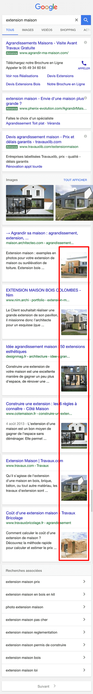 Google teste une nouvelle présentation de ses pages de résultats sur mobile.