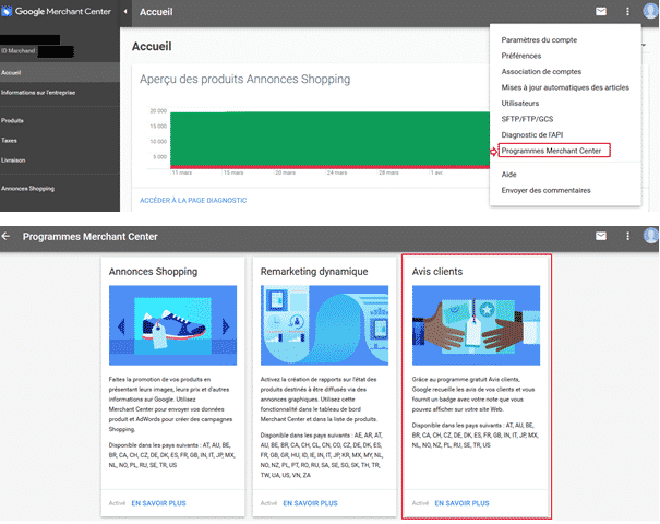 interface google avis clients