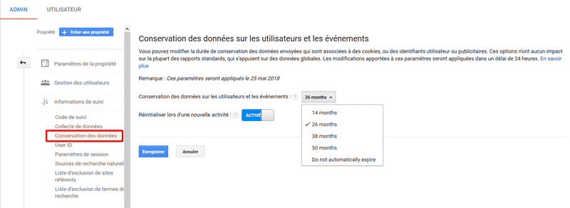 configuration rgpd google analytics